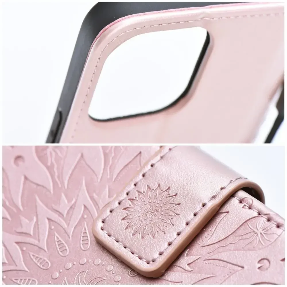 Oem Atverčiamas dėklas Xiaomi Redmi NOTE 15 PRO PLUS 5G Mezzo Book mandala aukso-rožinės spalvos