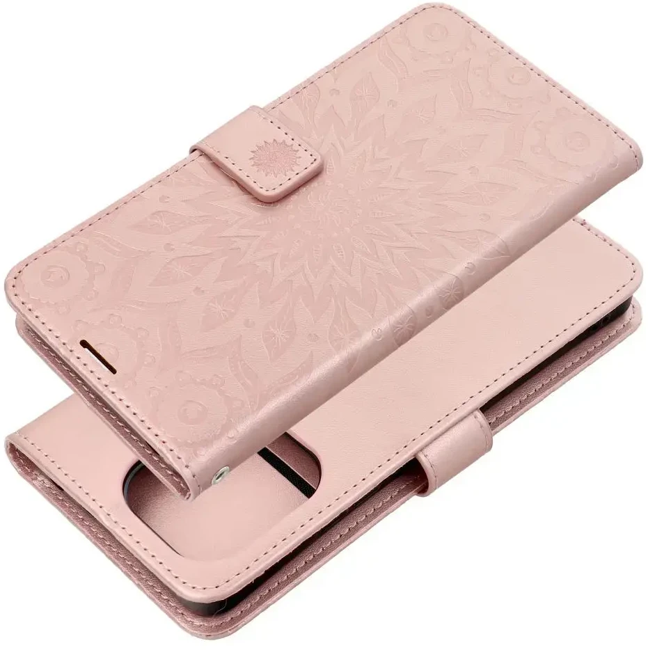 Oem Dėklas su klapką na Xiaomi Redmi NOTE 13 4G Mezzo Book mandala złoto-rožinė