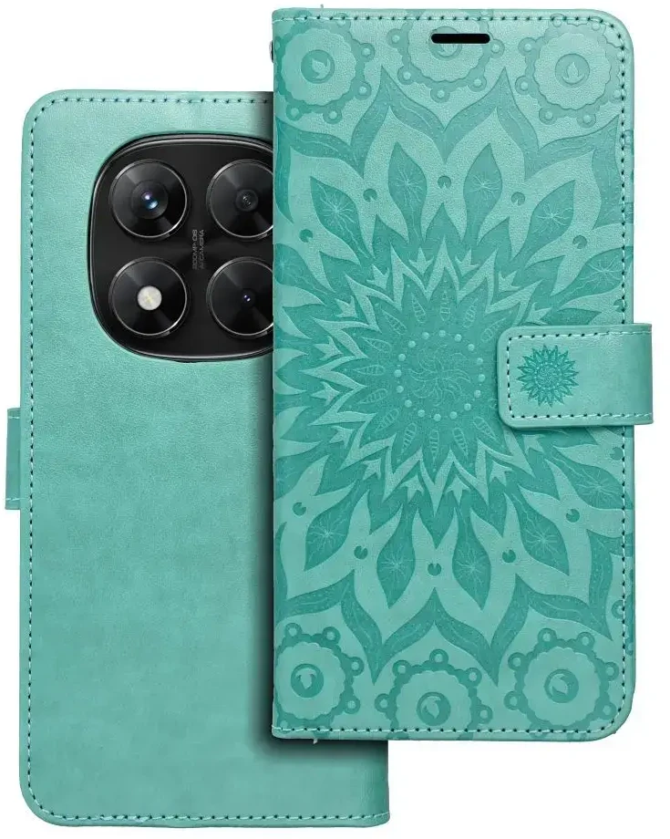 Oem MEZZO Book dėklas skirtas Xiaomi Redmi Note 14 PRO 5G / 14 PRO PLUS 5G mandala žalios spalvos