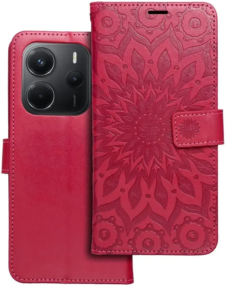 Oem MEZZO Book dėklas skirtas Xiaomi Redmi Note 14 5G mandala magenta