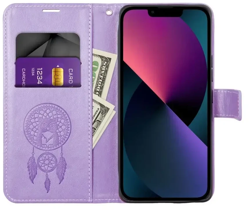 Oem Atverčiamas dėklas Xiaomi Redmi NOTE 15 5G Mezzo Book sapnų gaudyklė violetinė