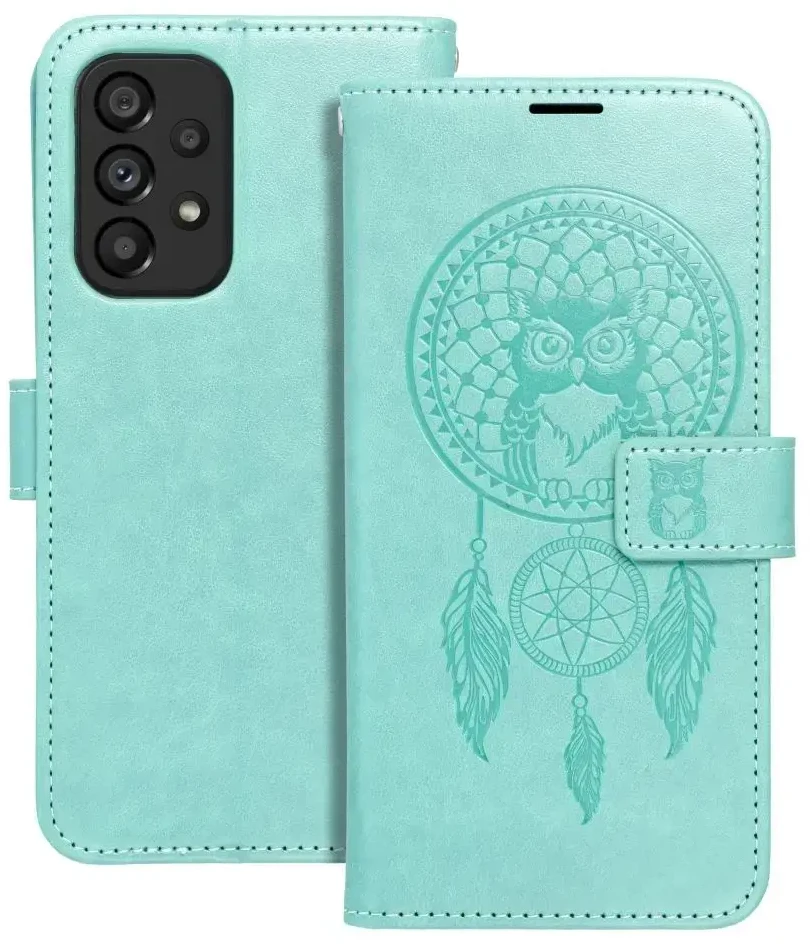 Forcell Oem MEZZO Book dėklas skirtas Samsung Galaxy A12 / M12 dreamcatcher žalios spalvos