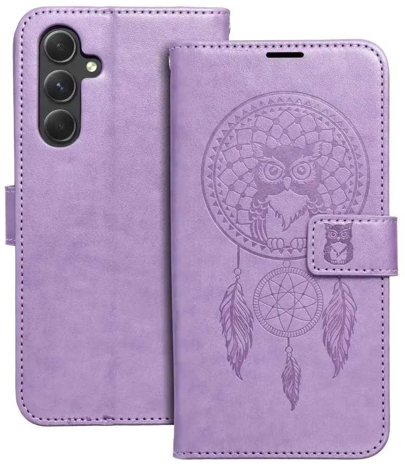 Telefono dėklas Oem MEZZO Book skirtas Samsung A54 5G, violetinės spalvos