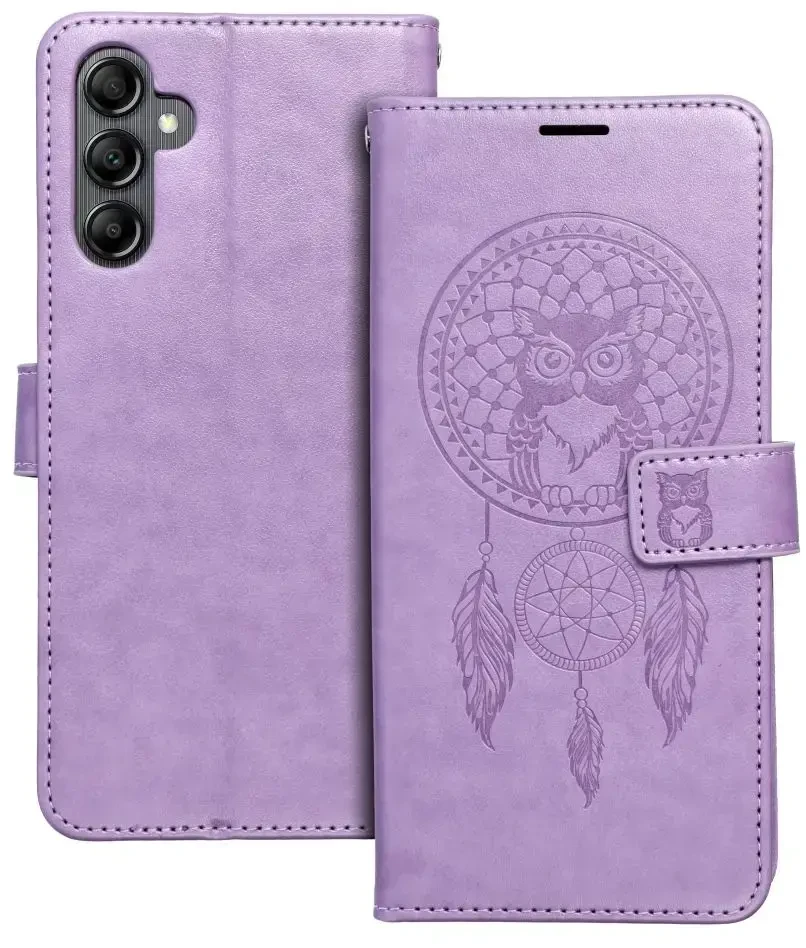Oem MEZZO Book dėklas skirtas Samsung Galaxy A14 4G / A14 5G dreamcatcher violetinės spalvos