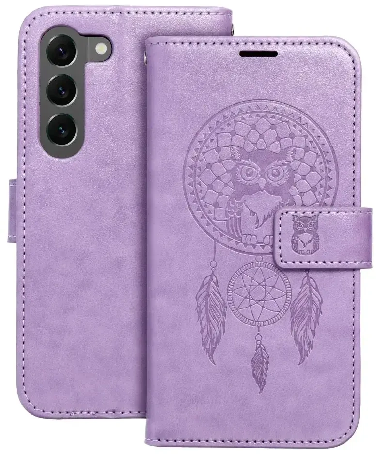 Oem MEZZO Book dėklas skirtas Samsung Galaxy S23 dreamcatcher violetinės spalvos