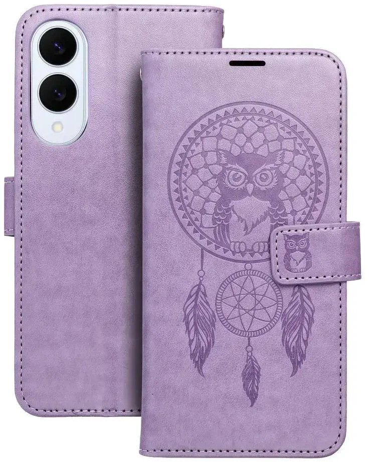Oem MEZZO Book dėklas skirtas Samsung Galaxy S25 Edge dreamcatcher violetinės spalvos