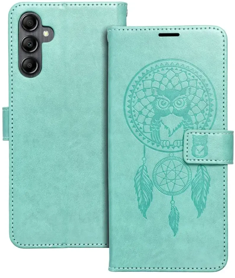 Telefono dėklas Oem MEZZO Book skirtas Samsung A14 4G / A14 5G, žalios spalvos