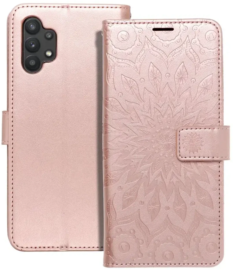 Forcell Oem MEZZO Book dėklas skirtas Samsung Galaxy A32 5G mandala rožinio aukso spalvos