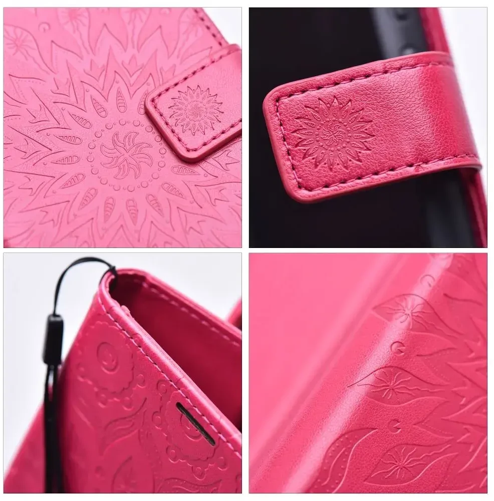 Oem Dėklas su klapką na Samsung A57 5G Mezzo Book mandala magenta