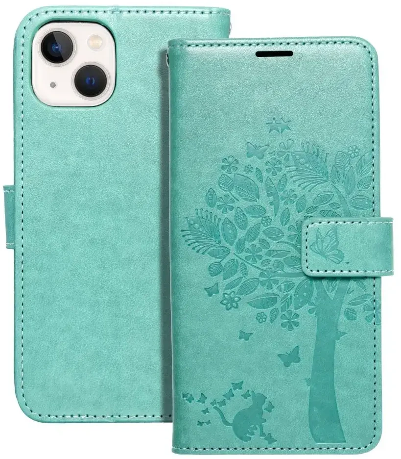Dėklas Forcell Oem Flip case for iPhone 13 Mezzo Book medžio žalias