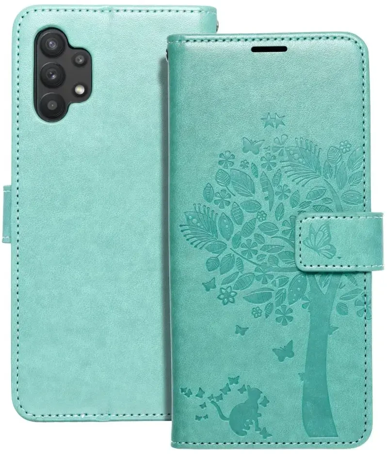Forcell Oem MEZZO Book dėklas skirtas Samsung Galaxy A32 LTE ( 4G ) medžio žalios spalvos