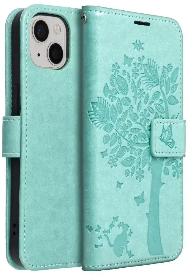 Dėklas Forcell Oem Flip case for iPhone 13 Mezzo Book medžio žalias