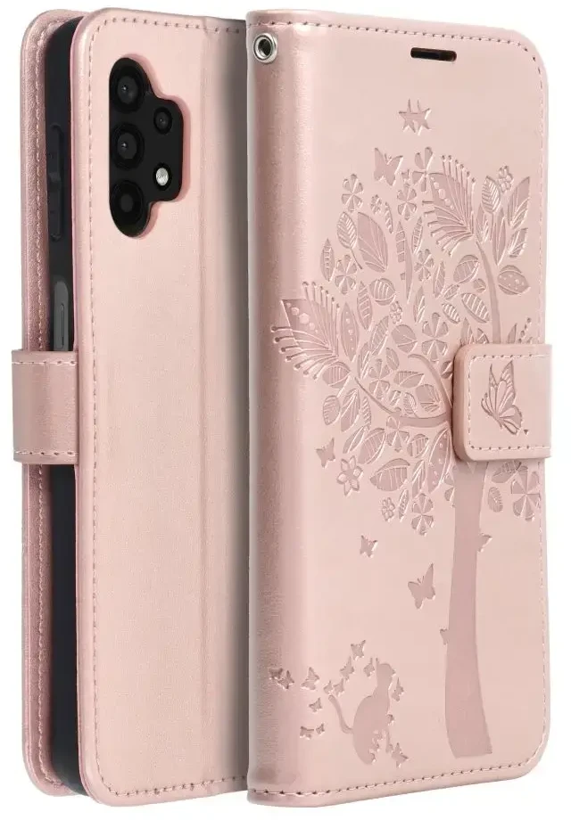 Forcell Oem MEZZO Book dėklas skirtas Samsung Galaxy A32 5G medžio rožinio aukso spalvos