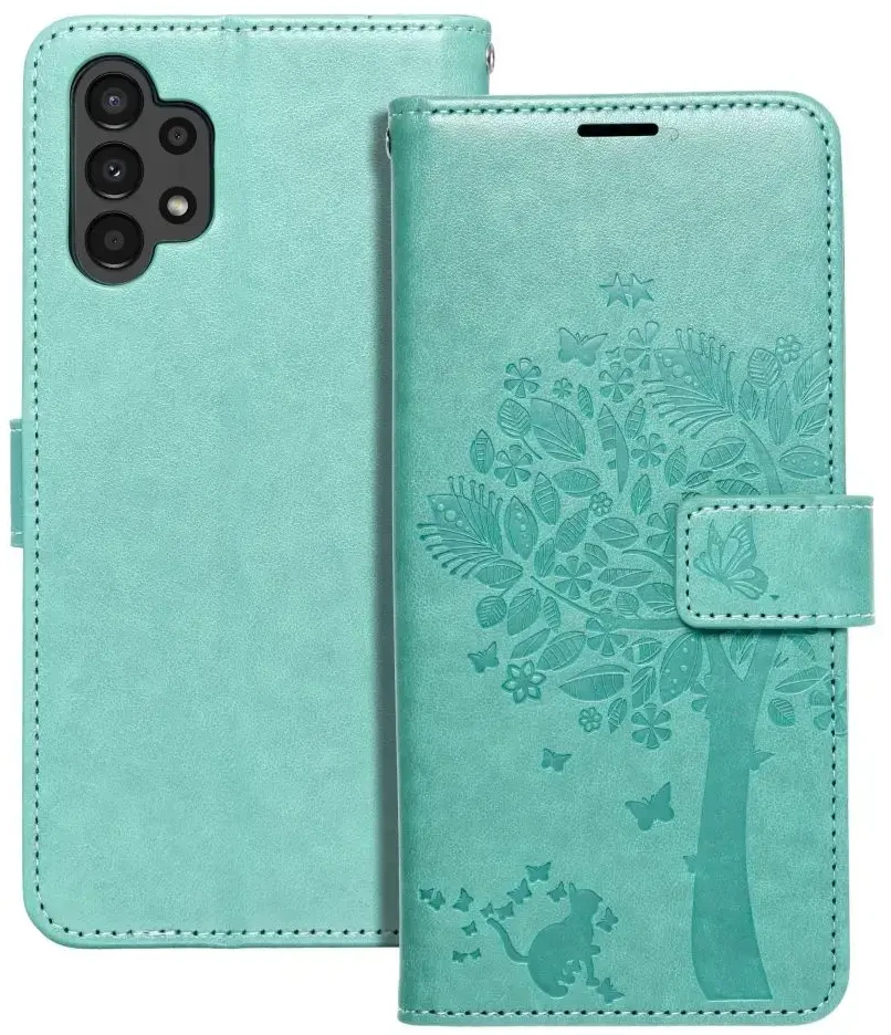 Forcell Oem MEZZO Book dėklas skirtas Samsung Galaxy A13 4G medžio žalios spalvos