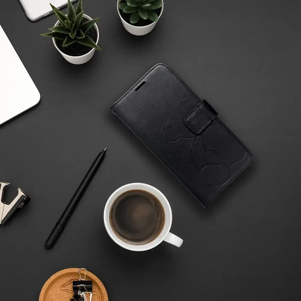 Oem MEZZO Book dėklas skirtas Samsung Galaxy A56 5G teddy bear juodos spalvos