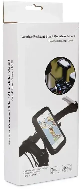 Oem motociklo laikiklis vandeniui nepralaidus mobiliajam telefonui su užtrauktuku ( 5,5" - 6,3" ) juodas