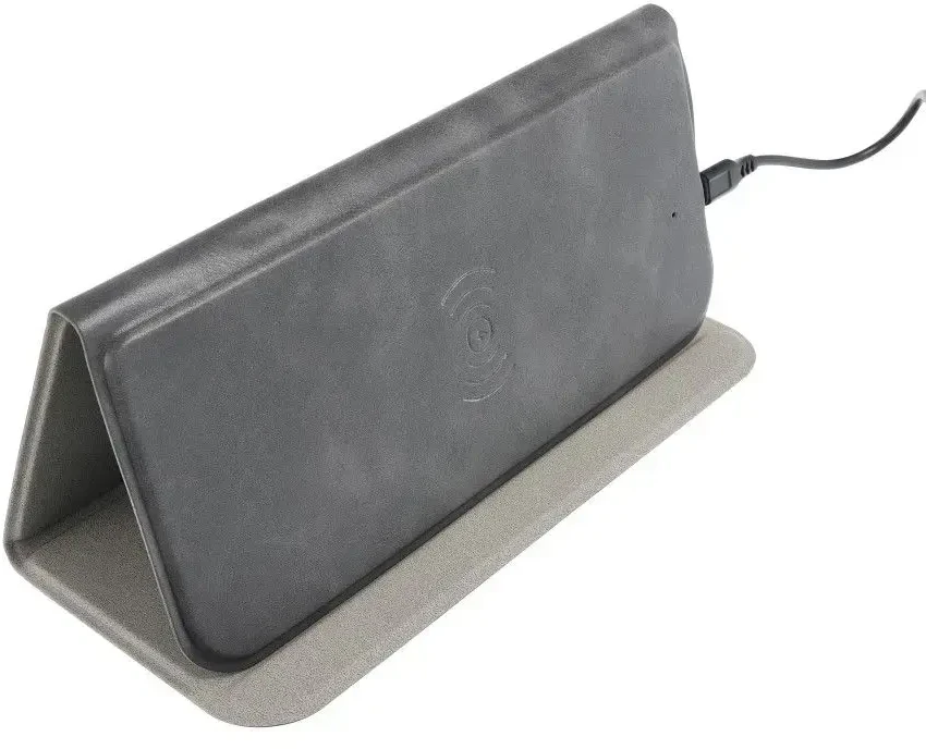 OEM pelės kilimėlis su belaidžiu įkrovikliu 15W OJD-82 ruda pilkas
