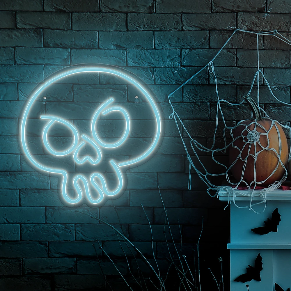 TelForceone Neoninis PLEXI LED GRAFFITI SKULL turkio spalvos FPNE15"Forever" šviesiai