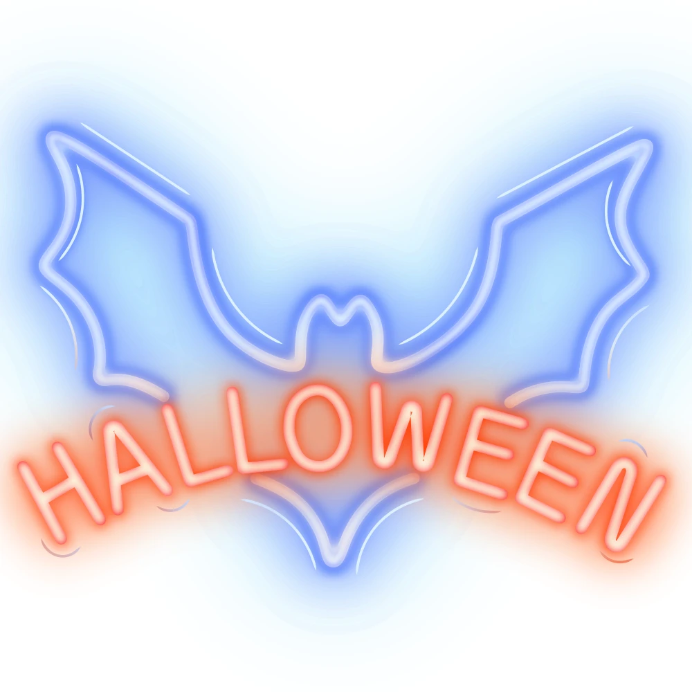 Neon PLEXI LED HALLOWEEN mėlyna raudona NNE17 Neolia