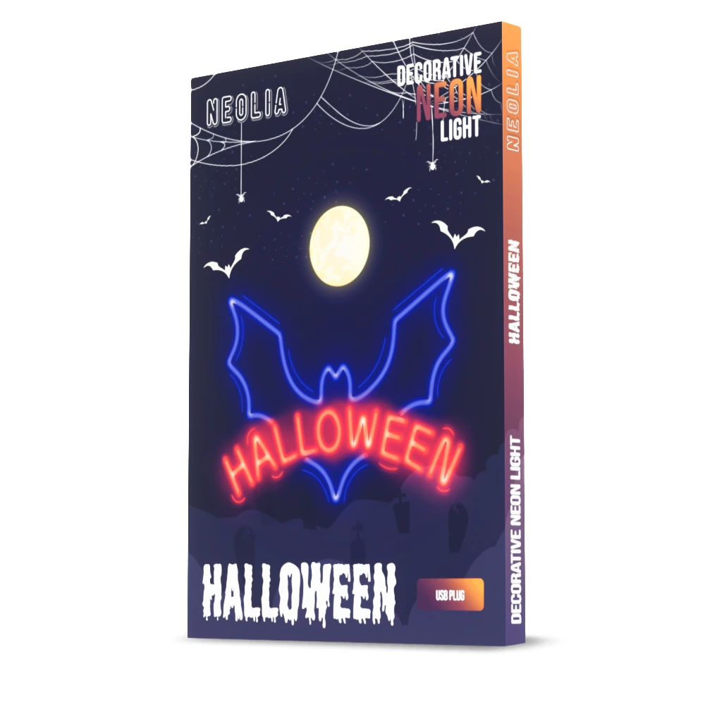 Neon PLEXI LED HALLOWEEN mėlyna raudona NNE17 Neolia