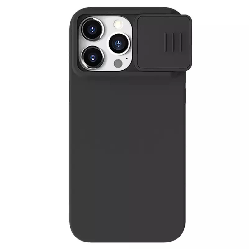 Dėklas Nillkin CamShield Silky Silicone Apple iPhone 15 Plus juodas