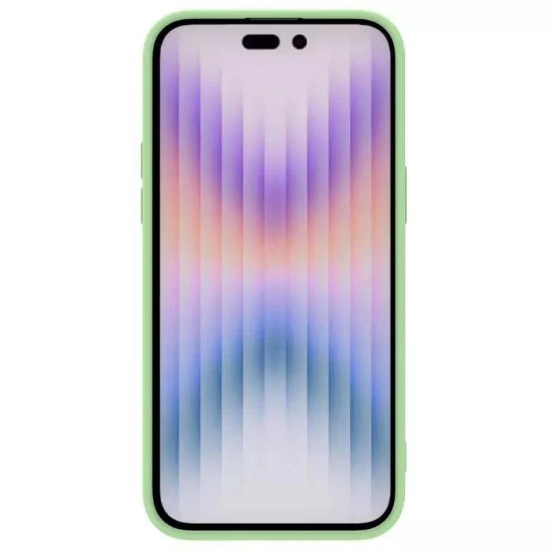 Dėklas Nillkin CamShield Silky Silicone Apple iPhone 15 Pro šviesiai žalias