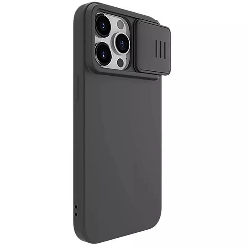 Dėklas Nillkin CamShield Silky Silicone Apple iPhone 15 Plus juodas