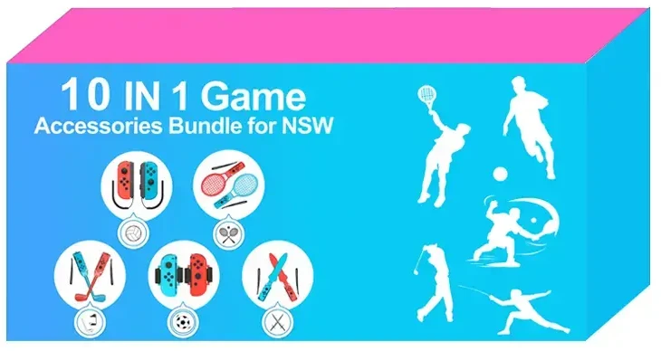 Hurtel Nintendo Switch Sports 10-in-1 Family Priedas Pack - Raudona and Mėlyna