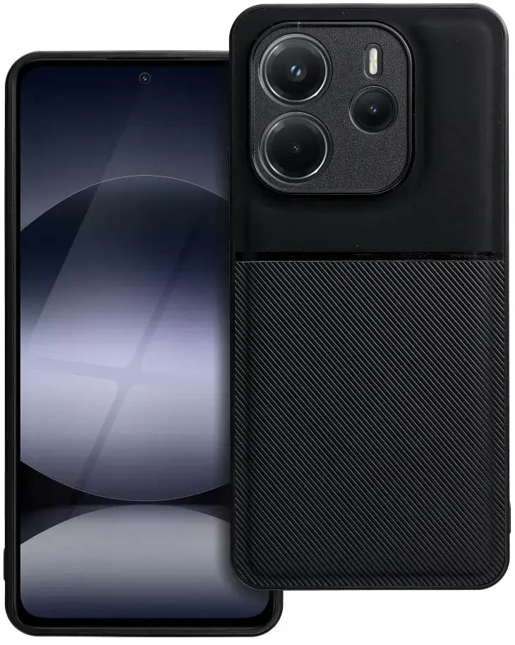 Oem NOBLE dėklas skirtas Xiaomi Redmi Note 14 4G (GLOBAL - 163,25mm x 76,55mm x 8,16mm) juodos spalvos