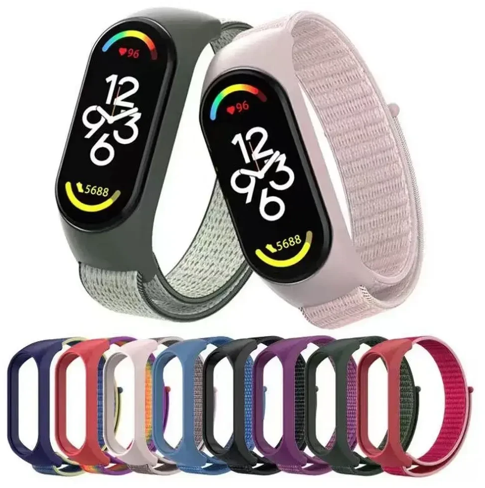 Oem Nylon apyrankė skirta Xiaomi Mi Band 5 / 6 / 7 juodos spalvos (05)