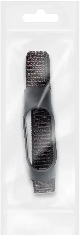 Oem Nylon apyrankė skirta Xiaomi Mi Band 5 / 6 / 7 juodos spalvos (05)