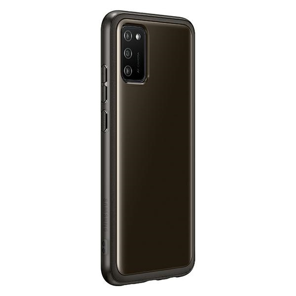 Dėklas QA026TBE Soft Clear Cover for Samsung Galaxy A02S Juodas (Juodas)