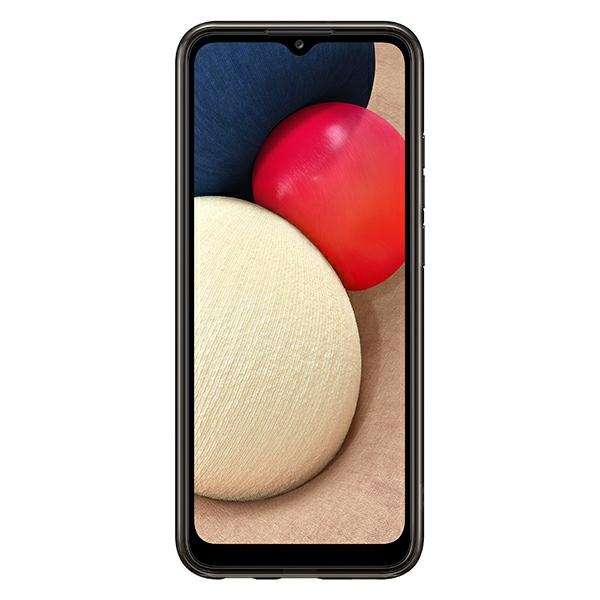 Dėklas QA026TBE Soft Clear Cover for Samsung Galaxy A02S Juodas (Juodas)