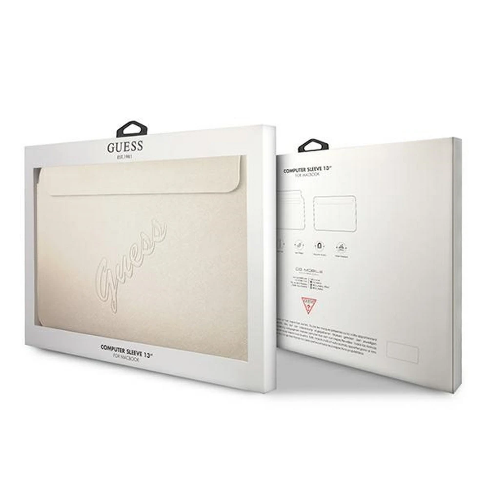 Guess Sleeve GUCS13PUSASLG 13" zoty /auksinis Saffiano Script