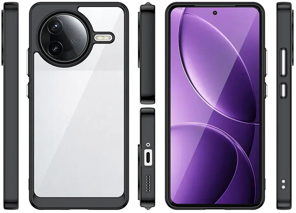 Hurtel Outer Space dėklas su Gel Frame skirtas Xiaomi Poco F7 Ultra – skaidrus