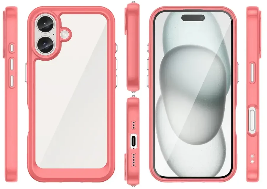Hurtel Outer Space Gel Frame Apple iPhone 16 Plus – dėklas telefonui raudonos spalvos