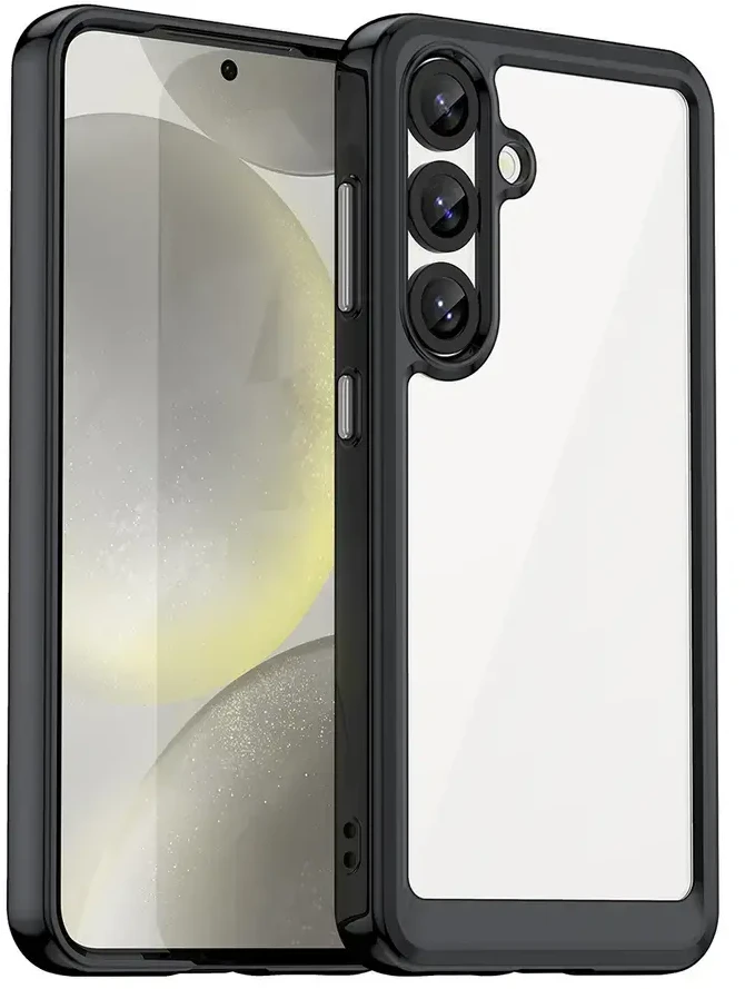 Hurtel Outer Space dėklas skirtas Samsung Galaxy S25 Edge dėklas su Flexible Frame – juodos spalvos