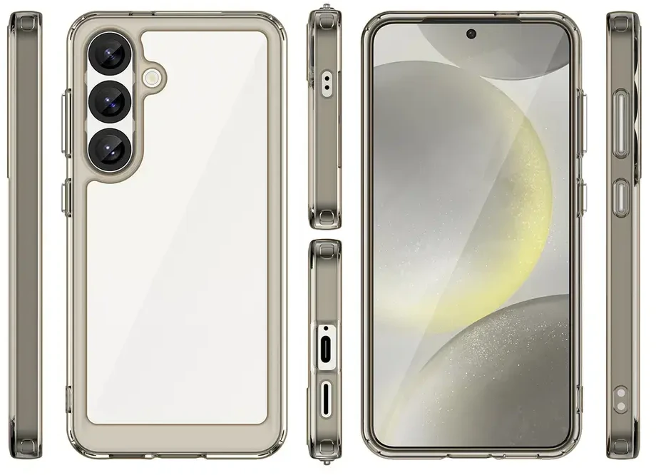 Hurtel Outer Space dėklas skirtas Samsung Galaxy S25 Edge Flexible Frame dėklas – Translucent, juodos spalvos