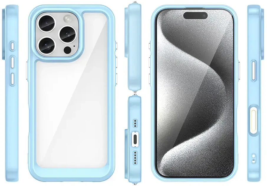 Hurtel Outer Space Gel Frame Apple iPhone 16 Pro Max – dėklas telefonui mėlynos spalvos