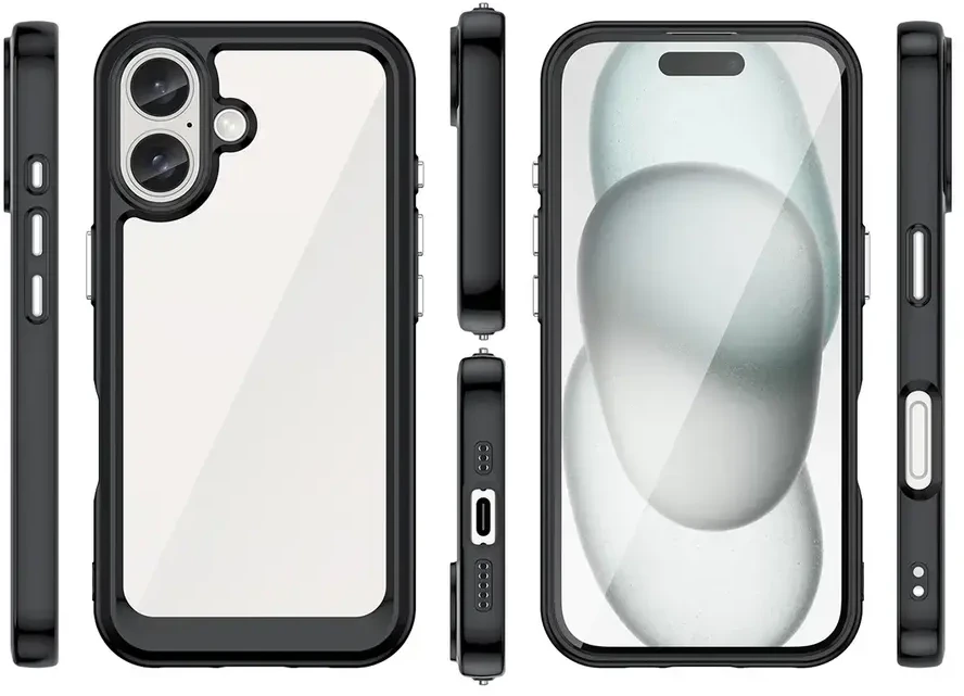 Hurtel Outer Space Gel Frame Apple iPhone 16 – dėklas telefonui raudonos spalvos
