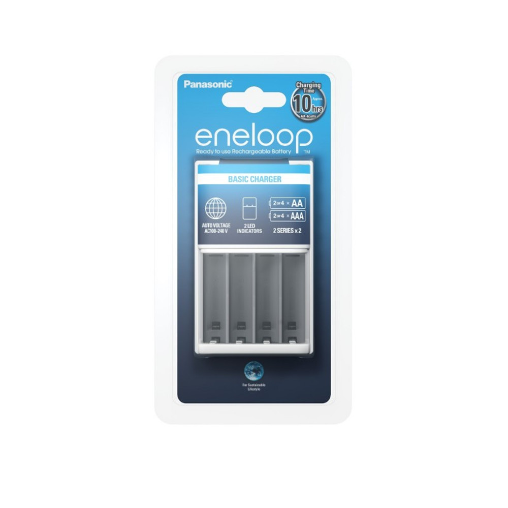 Panasonic eneloop Basic baterijų įkroviklis 2 arba 4 AA/AAA