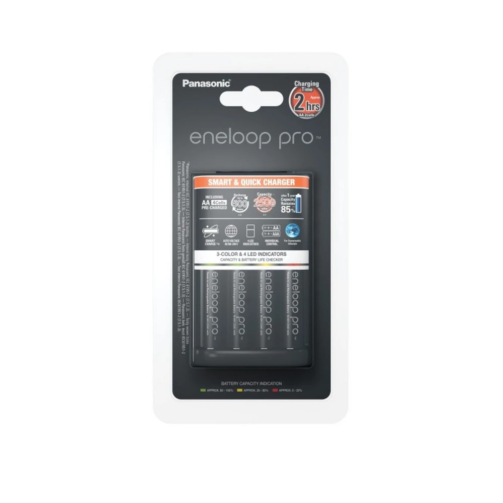 Panasonic Eneloop Baterijų Pakrovėjas BQ-CC55 + 4 AA/R6 Eneloop Pro 