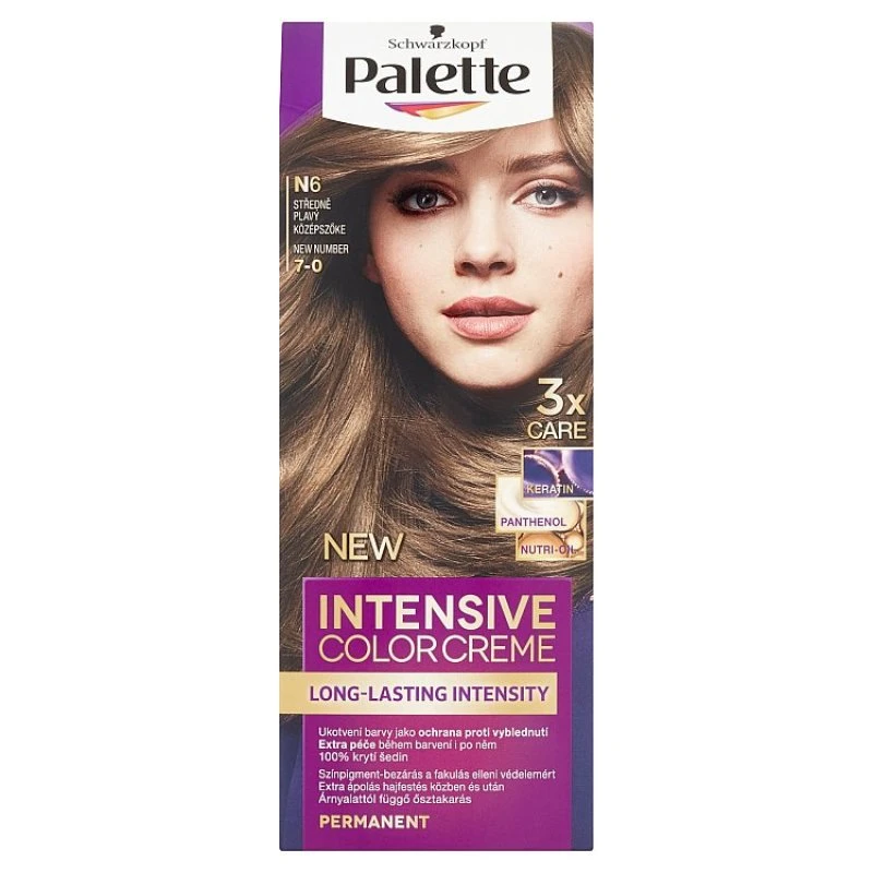 Palette Intensive Color Creme Ilgalaikis intensyvumas 7-0 (N6) Średni Blond