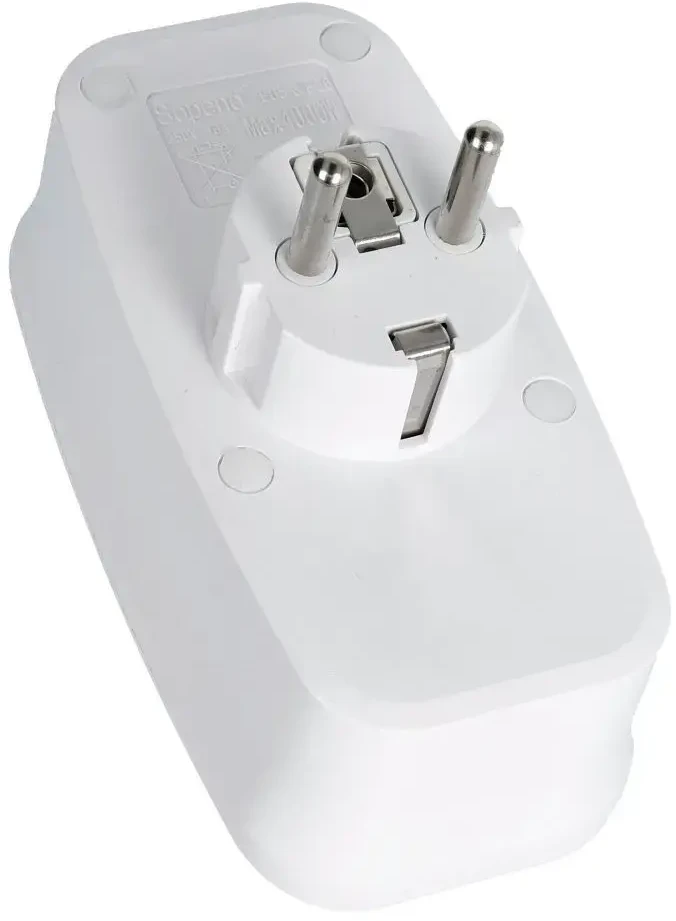 Oem Power strip with 3 sockets max 16A with 3x USB A, 1x typ C jungtys E06 baltas