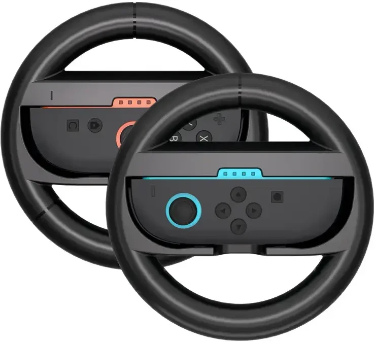 „Hurtel“ lenktyninis vairas „Nintendo Switch 2 Joy-Con“ valdikliui (2 vnt. pakuotė) - Juodas