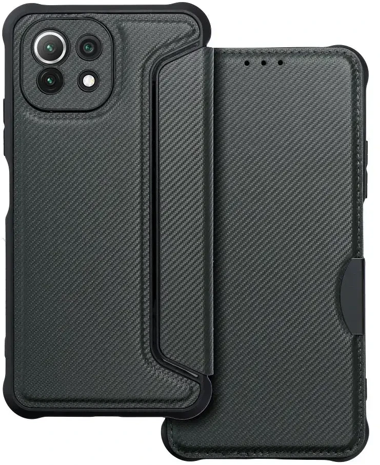 Dėklas Oem RAZOR Book skirtas Xiaomi Mi 11 Lite 5G / Mi 11 Lite LTE ( 4G ) / Mi 11 Lite NE juodos spalvos