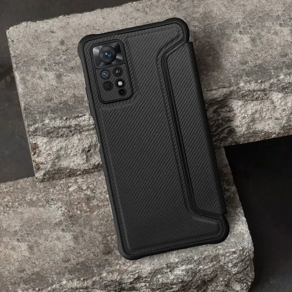 Dėklas Oem RAZOR Book skirtas Xiaomi Redmi Note 11 Pro / 11 Pro 5G juodos spalvos