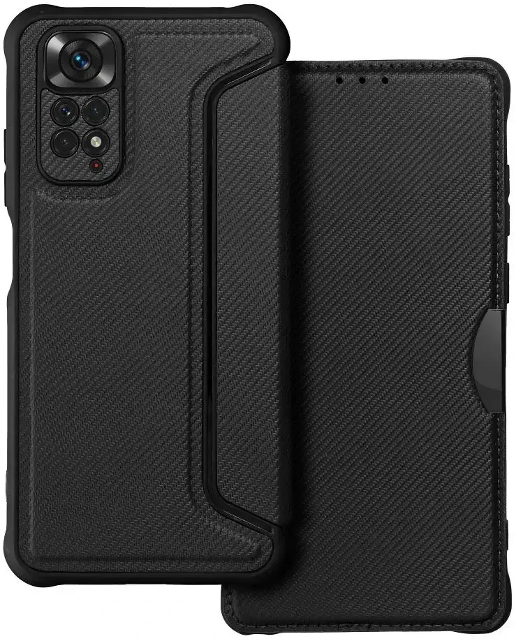 Dėklas Oem RAZOR Book skirtas Xiaomi Redmi Note 11 / 11S juodos spalvos