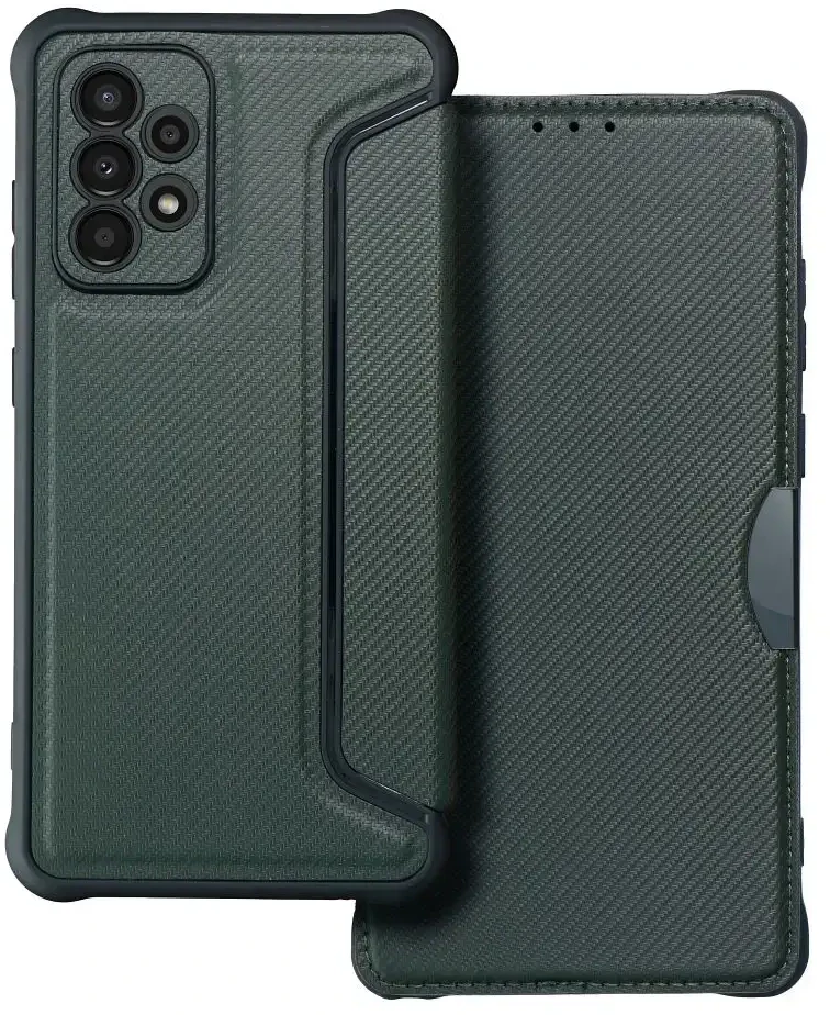 Dėklas Oem RAZOR Book skirtas Samsung Galaxy A52 5G / A52 LTE ( 4G ) / A52s 5G dark žalios spalvos