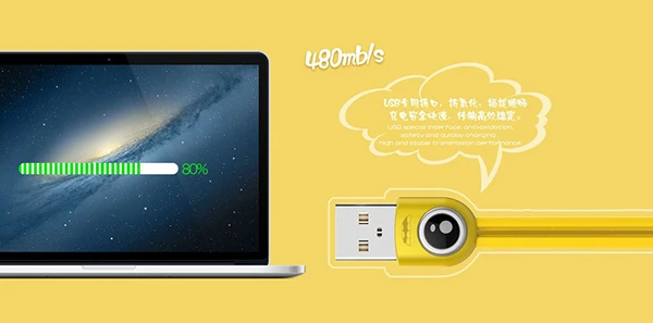 Oem REMAX Kabelis Lemen RC-101m – USB į Micro USB – geltonos spalvos